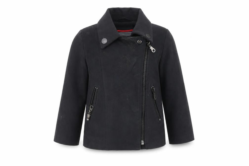 Front view of Next girls’ black jacket, size 3, years