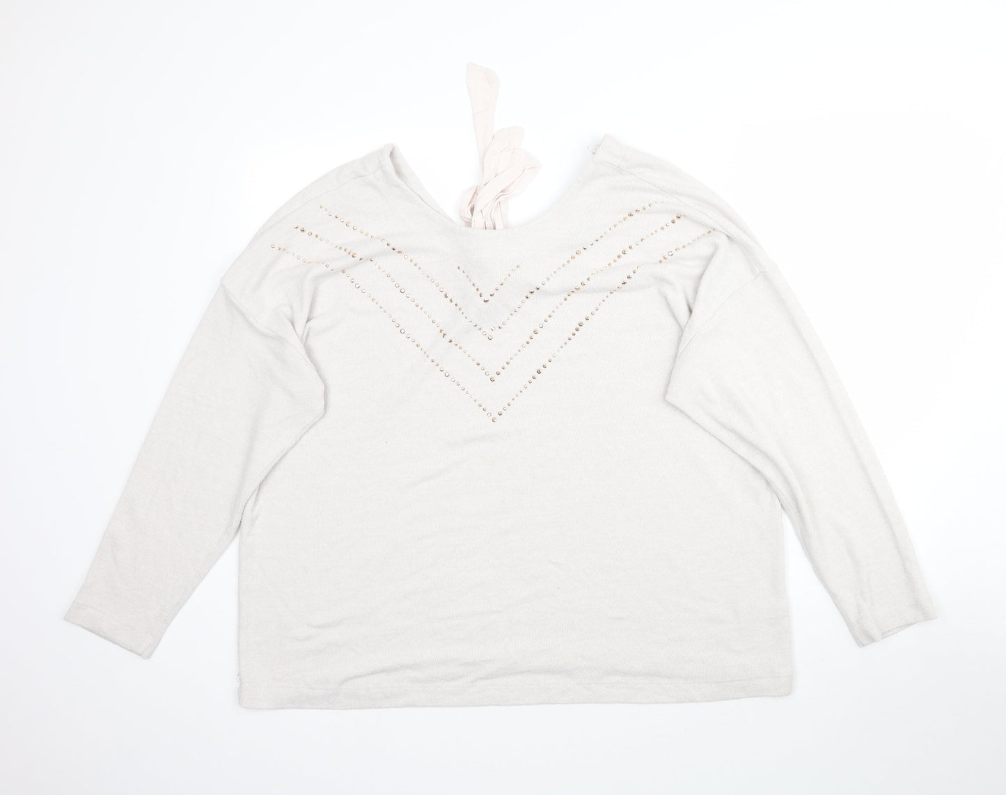 NEXT Womens Pink  Knit Pullover Jumper Size 18  - Tie Detail