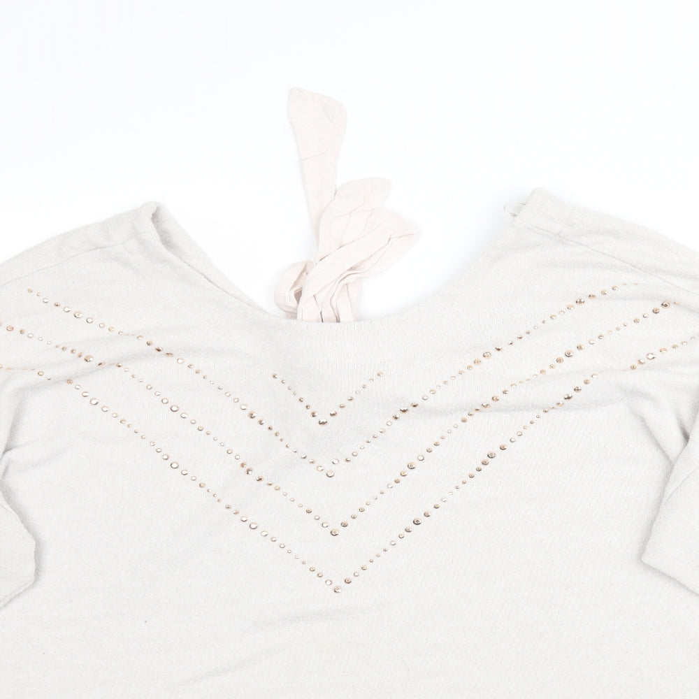 NEXT Womens Pink  Knit Pullover Jumper Size 18  - Tie Detail