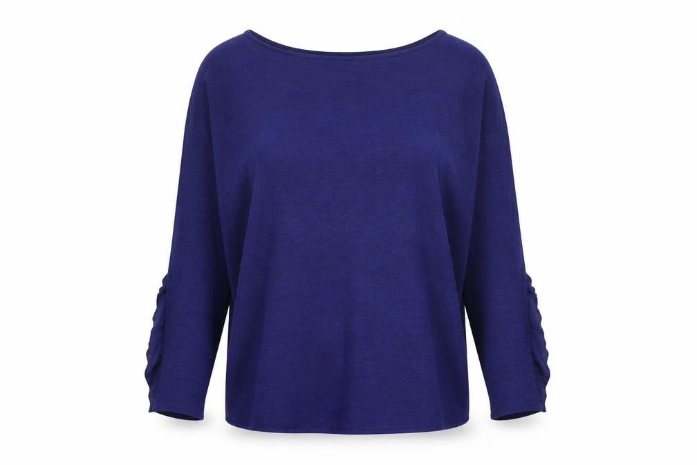 Dorothy Perkins Womens Blue  Knit Pullover Jumper Size 12  - Ruffle Sleeve