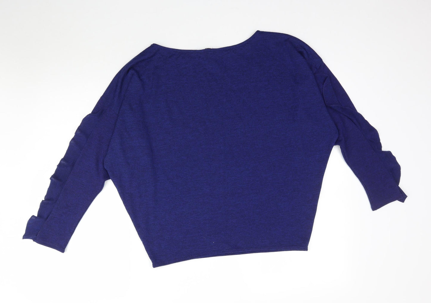 Dorothy Perkins Womens Blue  Knit Pullover Jumper Size 12  - Ruffle Sleeve