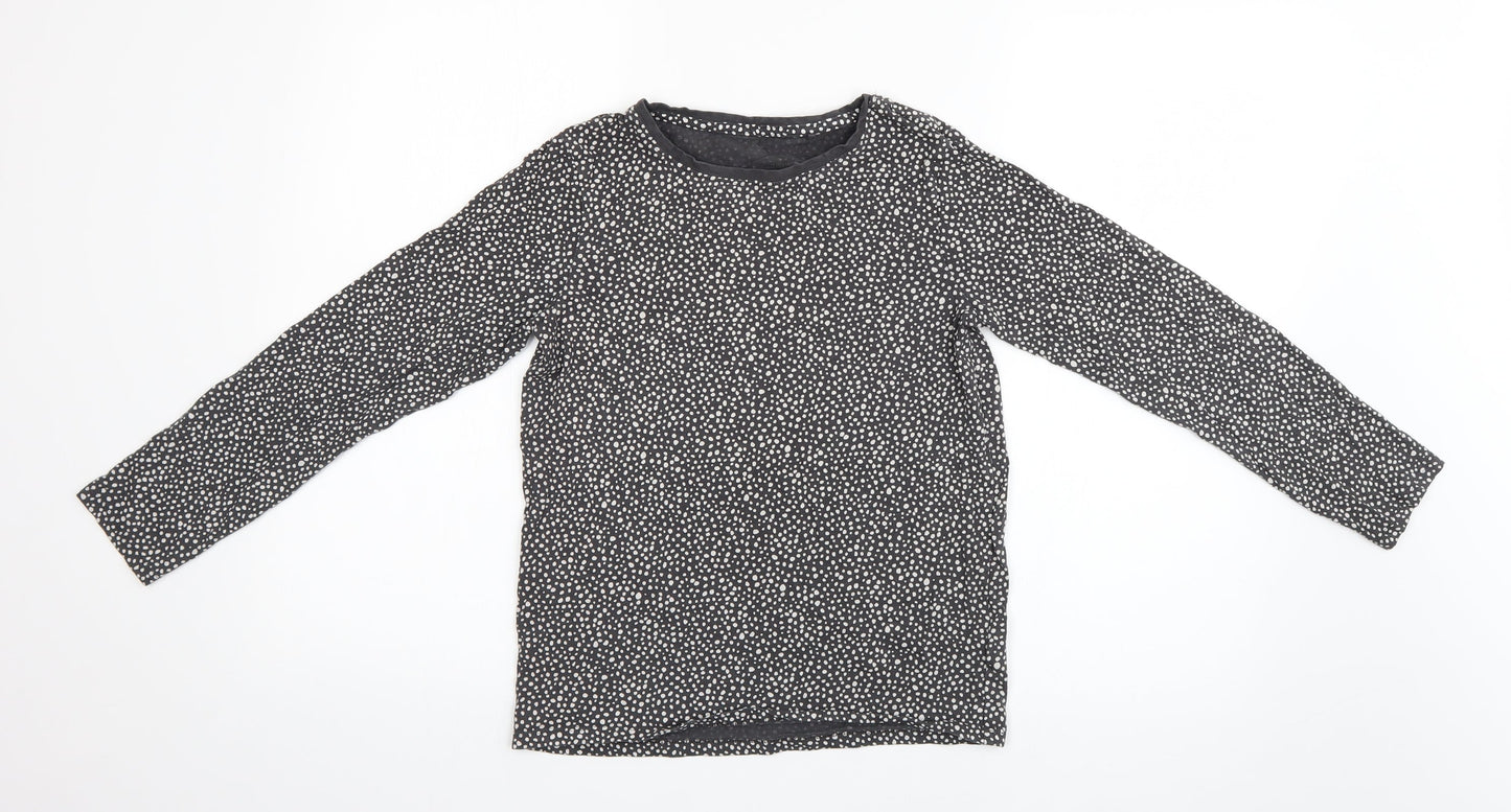 NEXT Girls Black Spotted  Basic T-Shirt Size 11 Years