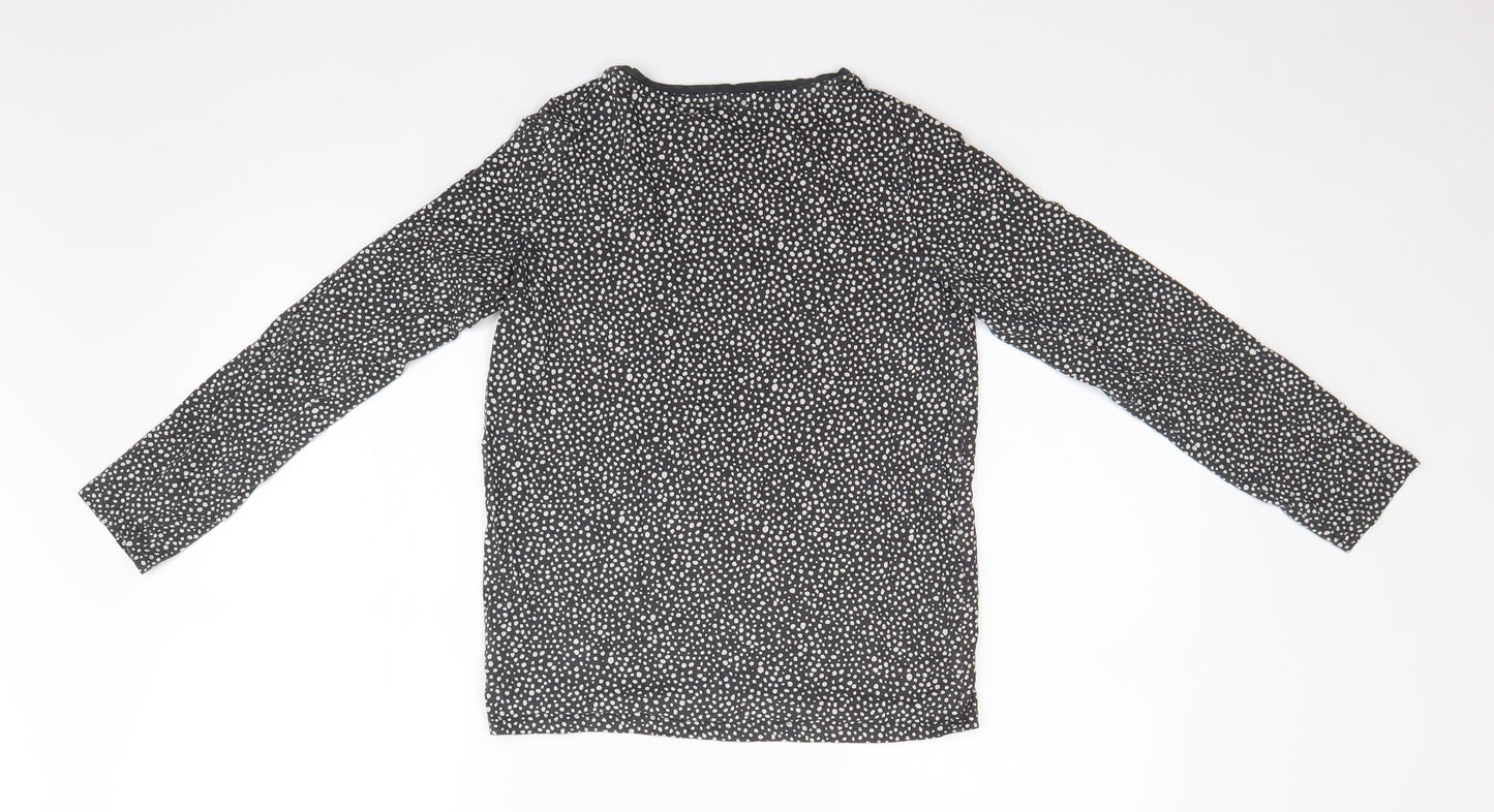 NEXT Girls Black Spotted  Basic T-Shirt Size 11 Years
