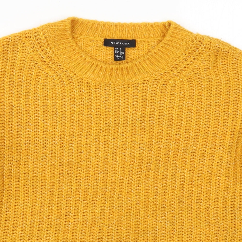 New Look Womens Orange  Knit Pullover Jumper Size S