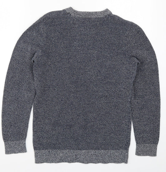 Avenue Mens Blue  Knit Pullover Jumper Size S