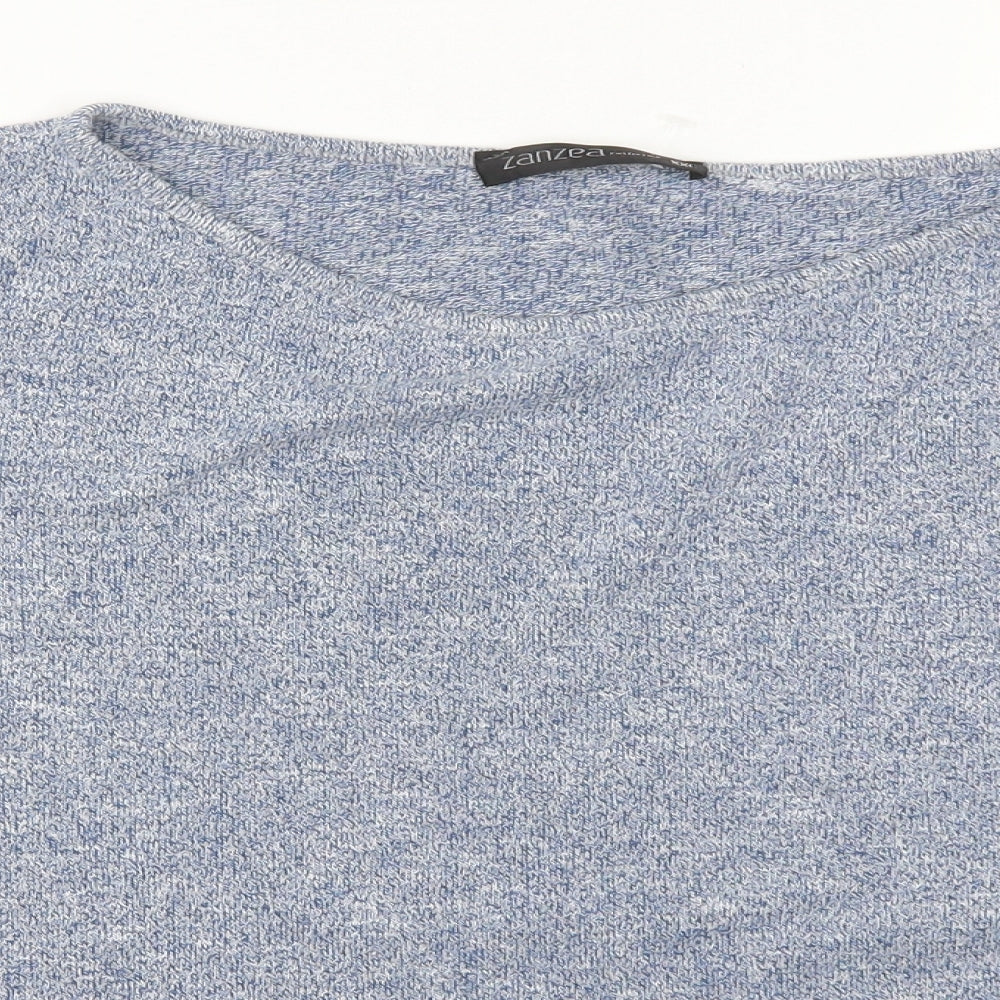 Zanzea Womens Blue  Rayon Basic T-Shirt Size 2XL