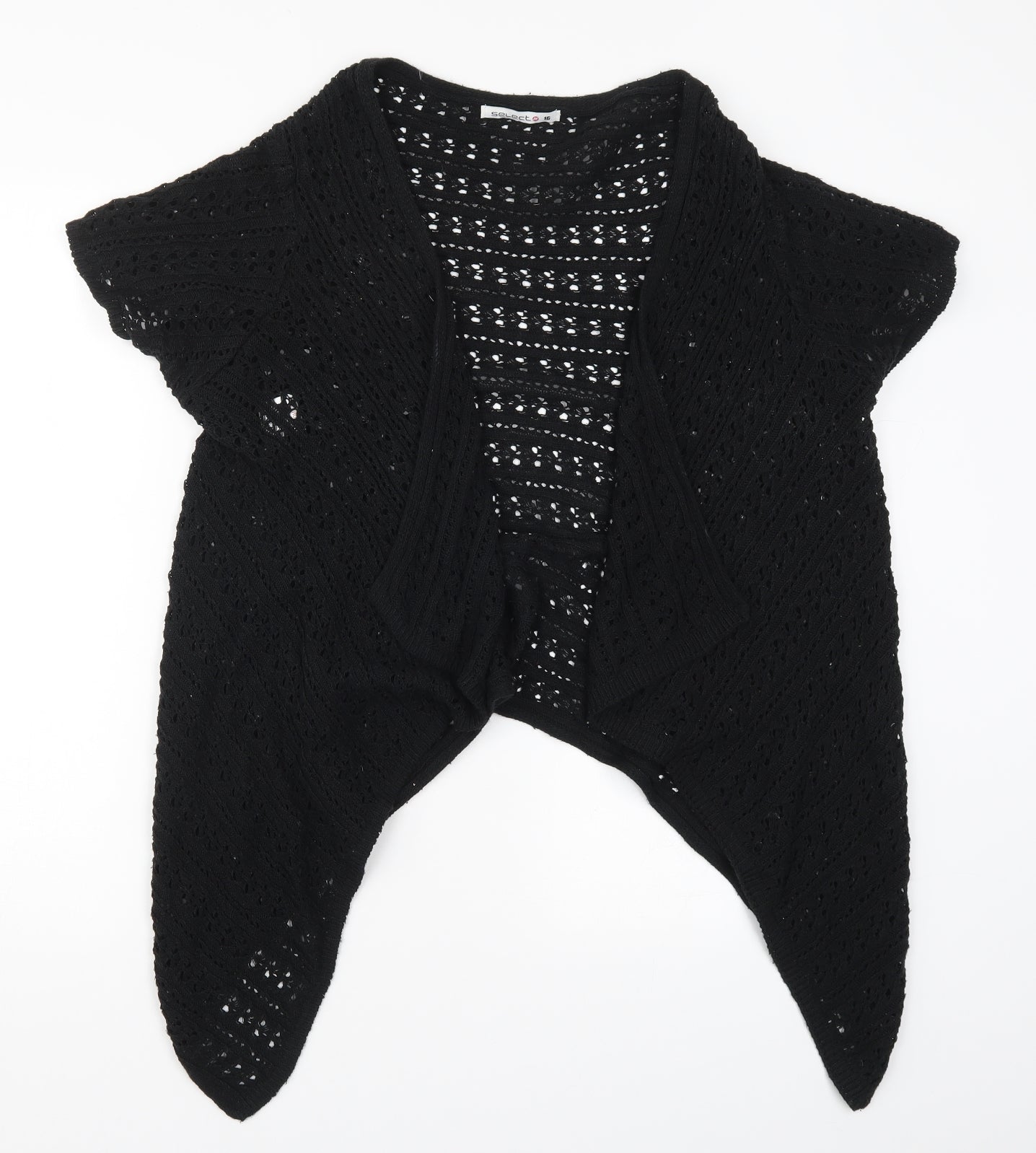 Select Womens Black  Knit Cardigan Jumper Size 16