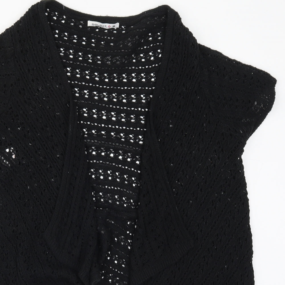 Select Womens Black  Knit Cardigan Jumper Size 16