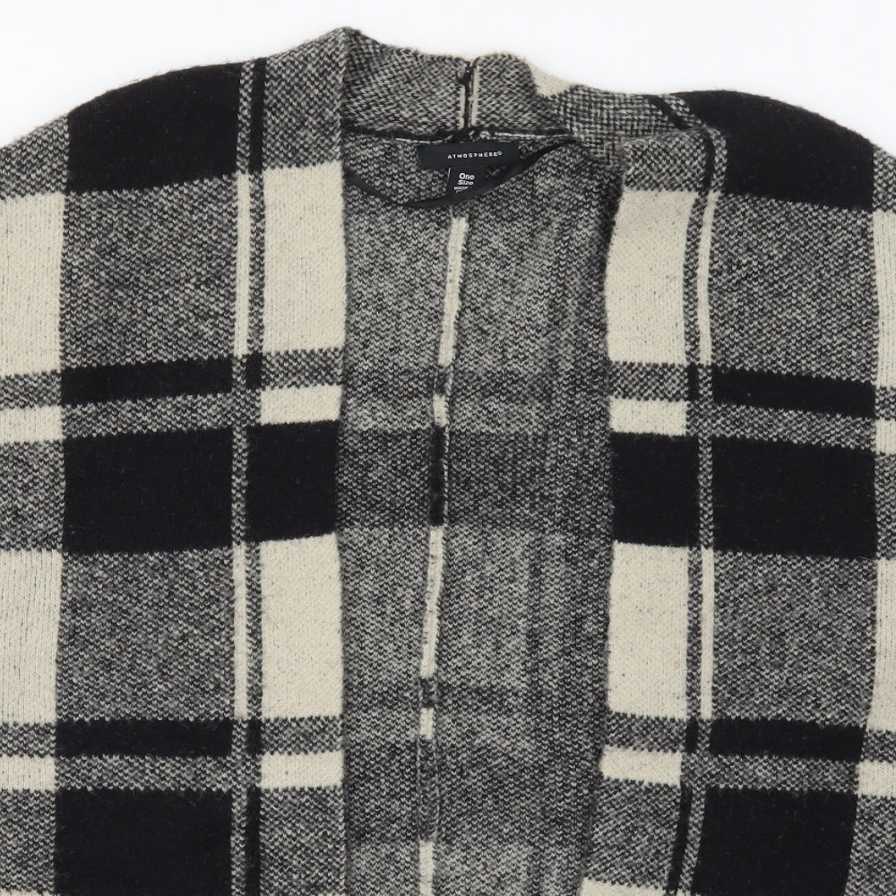 Atmosphere Womens Beige Check Knit Cardigan Jumper One Size