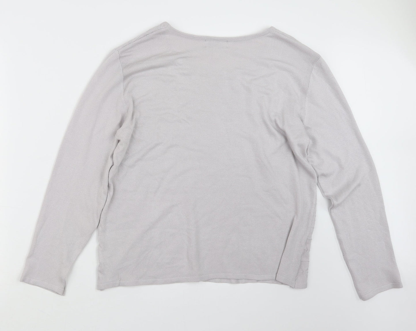 Afibel Womens Grey  Knit Pullover Jumper Size 16