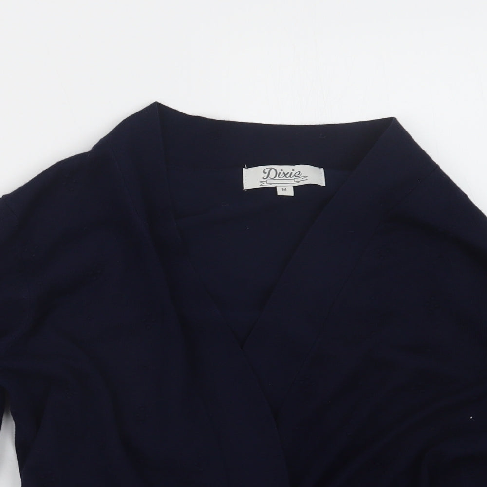 Dixie  Womens Blue  Knit Cardigan Jumper Size M