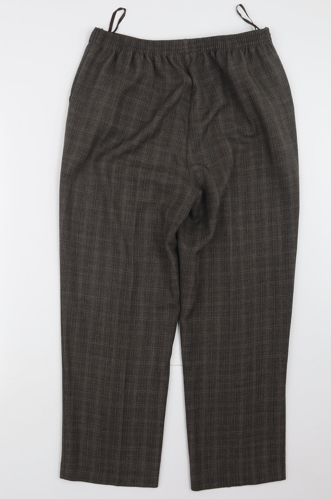 BM Womens Brown Check  Trousers  Size 12 L26 in