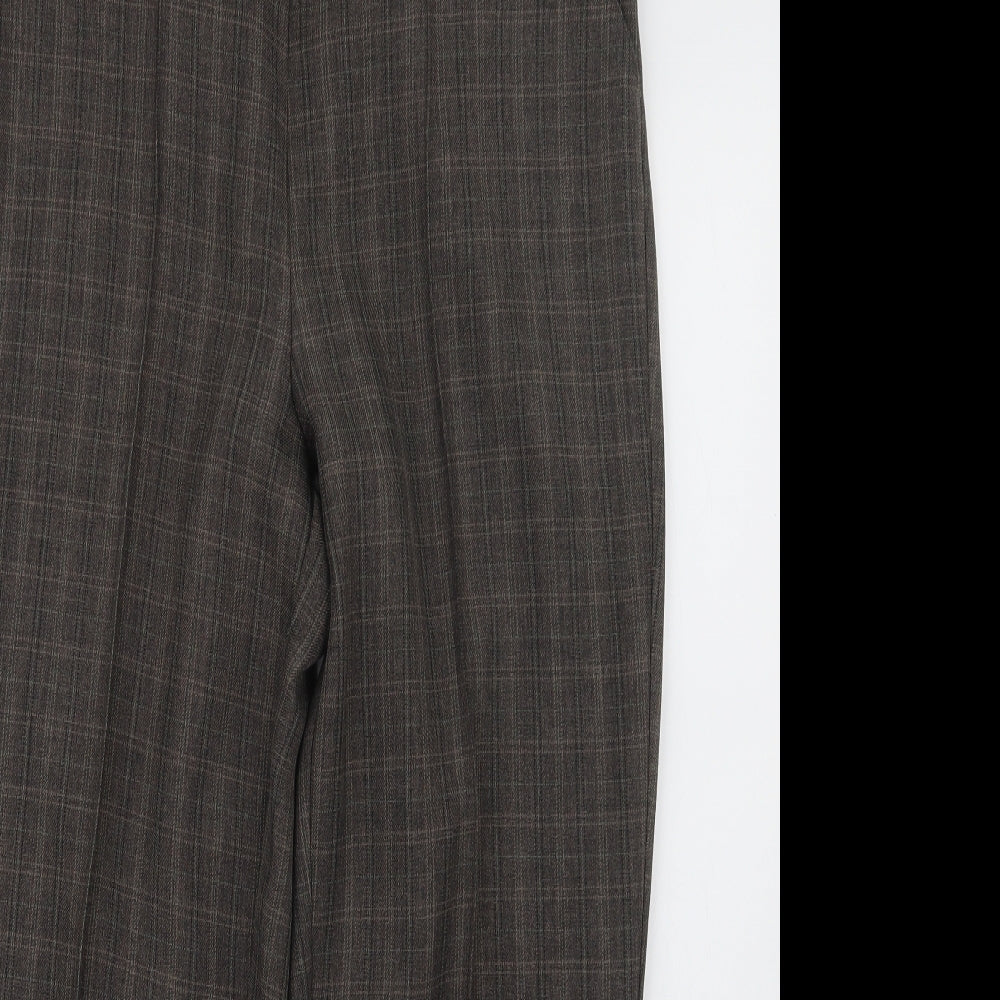 BM Womens Brown Check  Trousers  Size 12 L26 in