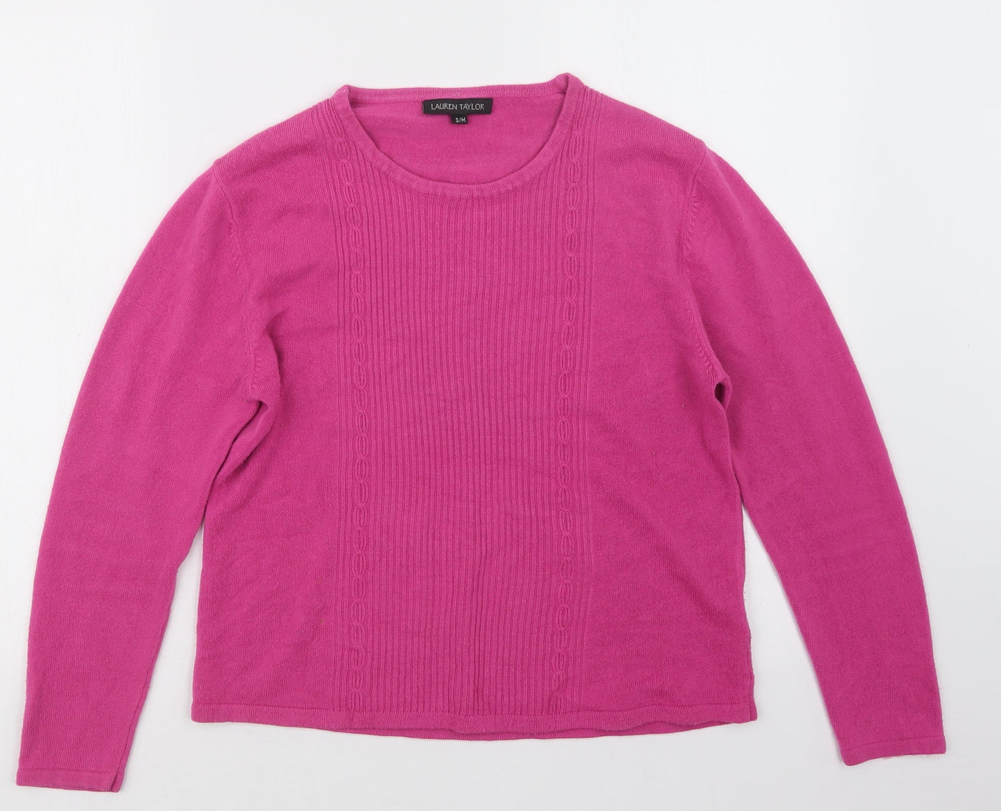Lauren Taylor Womens Pink  Knit Pullover Jumper Size S