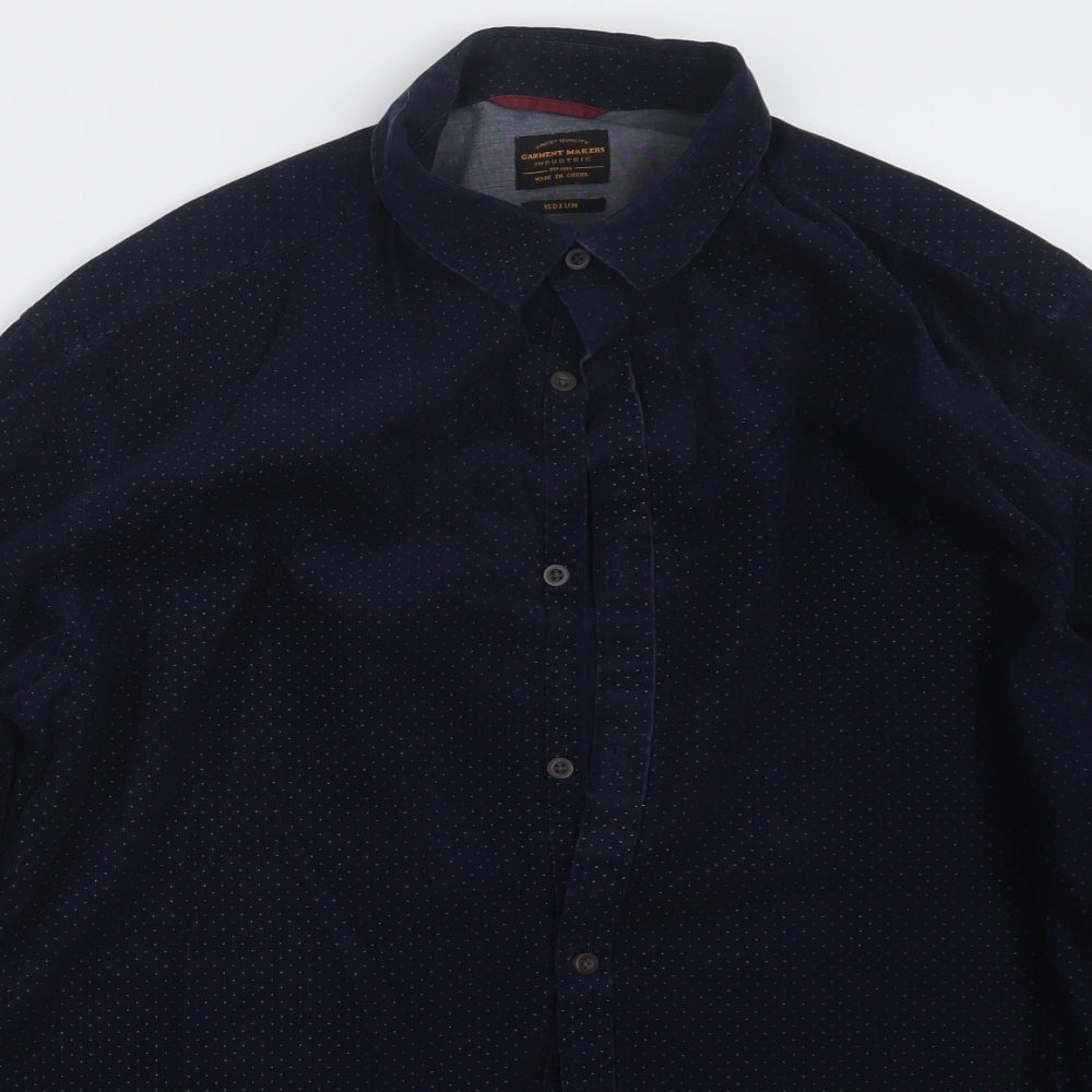 Garment Makers Mens Blue    Button-Up Size M