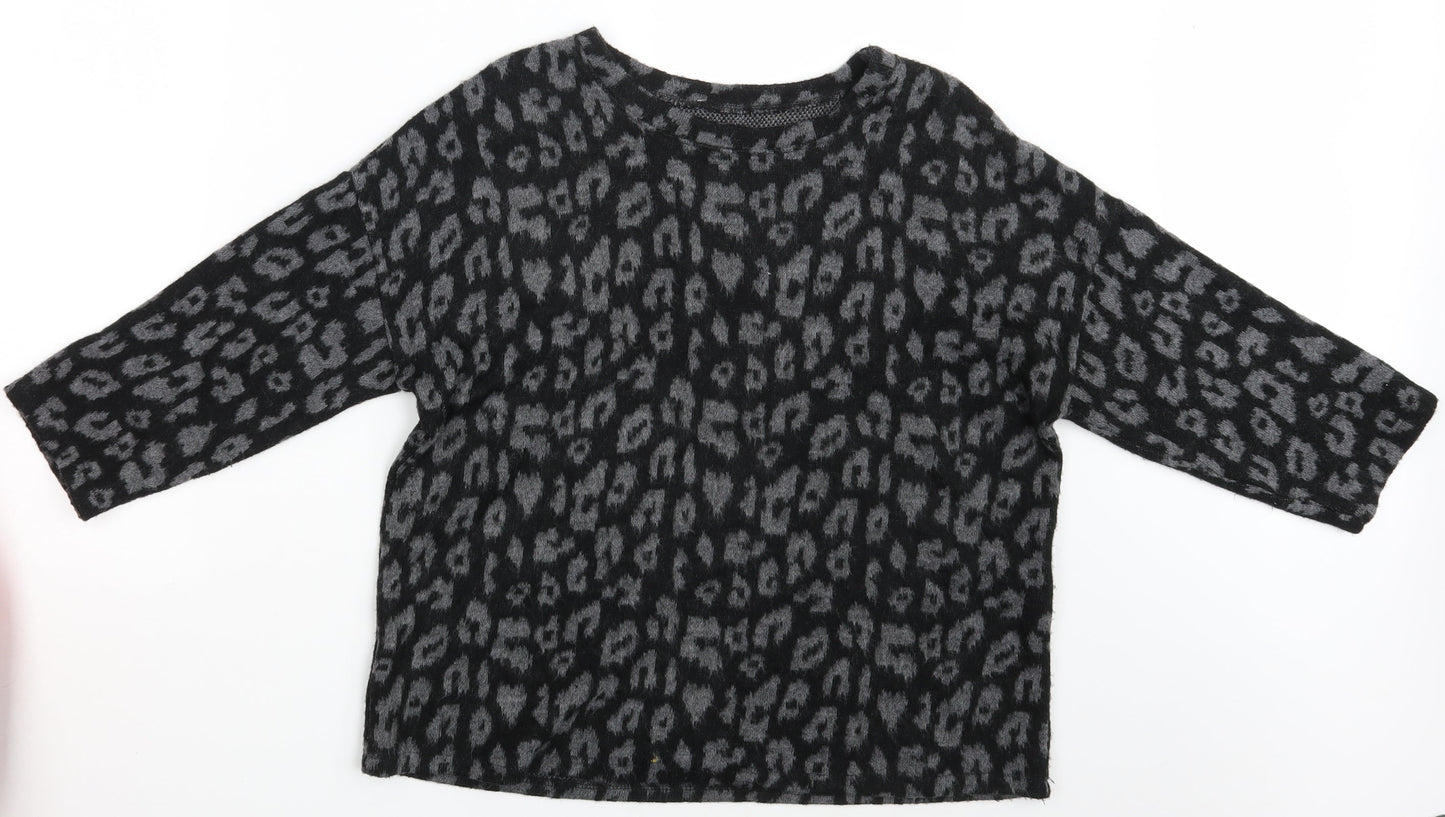 Prodotto Womens Black Animal Print  Pullover Jumper One Size