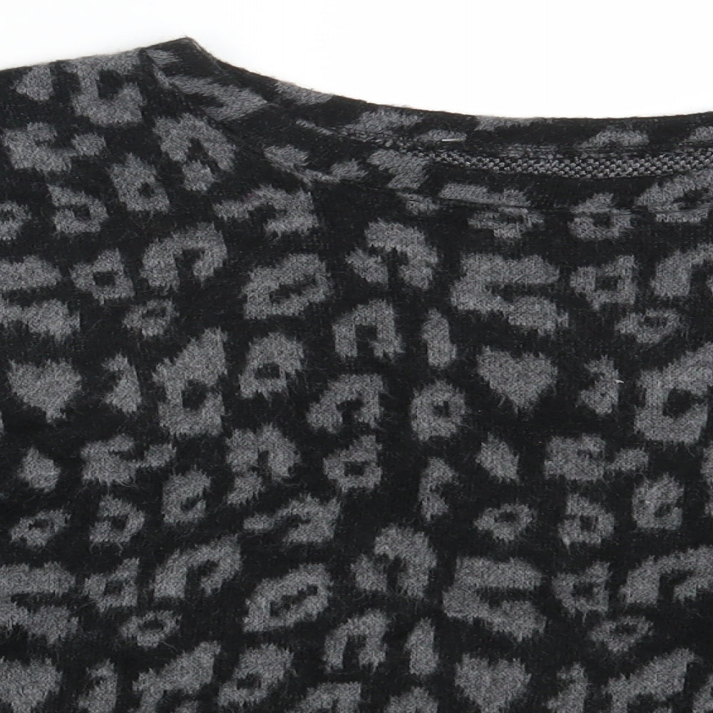 Prodotto Womens Black Animal Print  Pullover Jumper One Size