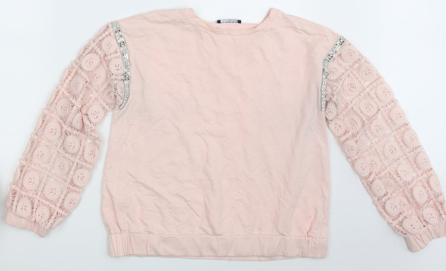 Select Womens Pink Floral  Pullover Jumper Size M