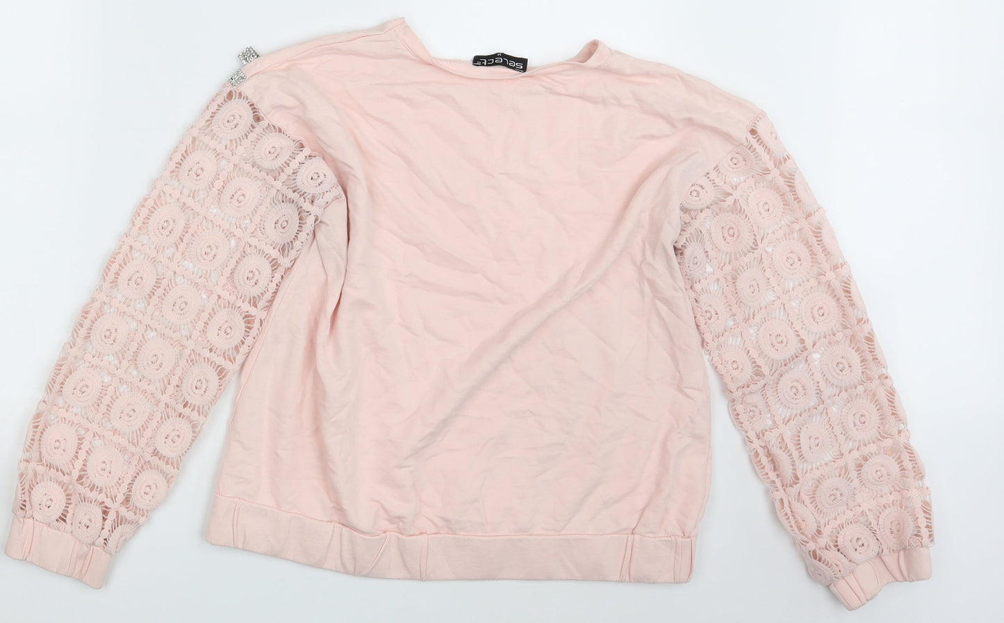 Select Womens Pink Floral  Pullover Jumper Size M