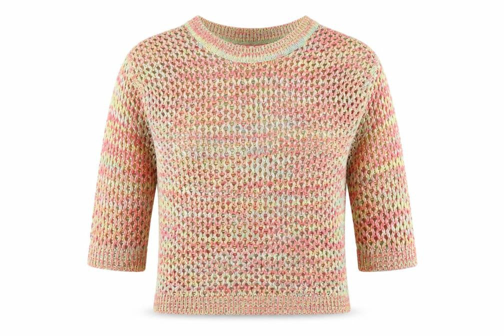 Front view of Atmosphere women’s red knit jumper, size UK 12