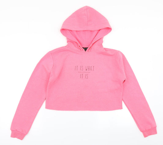 915 Generation Girls Pink   Pullover Hoodie Size 12-13 Years  - Cropepd
