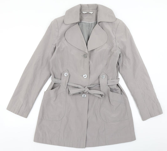 BHS Womens Grey   Overcoat Coat Size 10