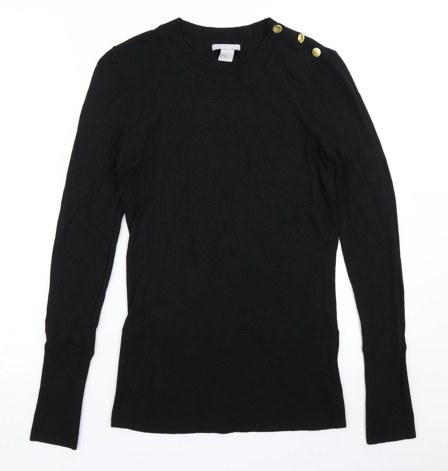 H&M Womens Black  Knit Pullover Jumper Size M