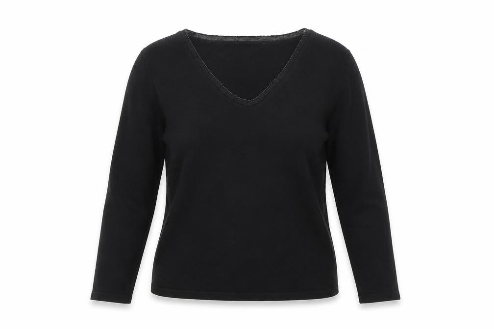 Front view of Linea women’s black knit jumper, size S