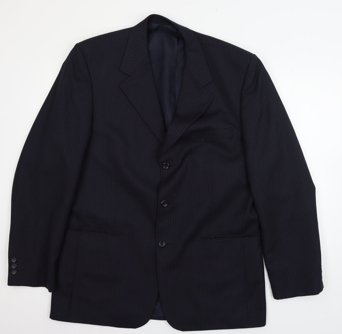 Burton Mens Blue Striped  Jacket Suit Jacket Size L