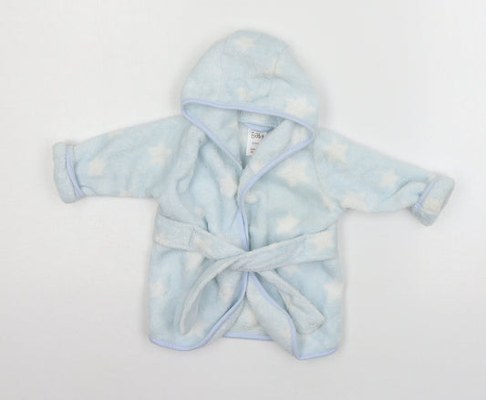 Peacocks Boys Blue Geometric Microfibre Cami Robe Size 0-3 Months