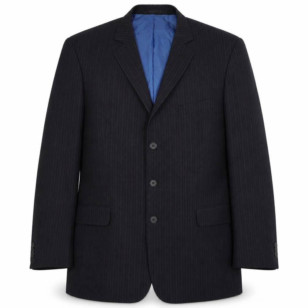 Taylor & Wright Mens Black Striped  Jacket Suit Jacket Size XL