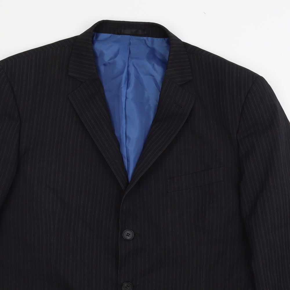Taylor & Wright Mens Black Striped  Jacket Suit Jacket Size XL