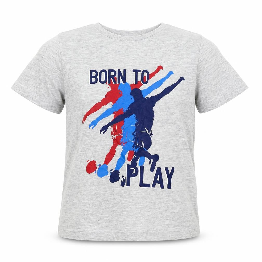 PEP & CO Boys Grey  Jersey Basic T-Shirt Size 5-6 Years  - Born to play