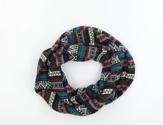 Preworn Mens Multicoloured Geometric Knit Rectangle Scarf Scarf One Size