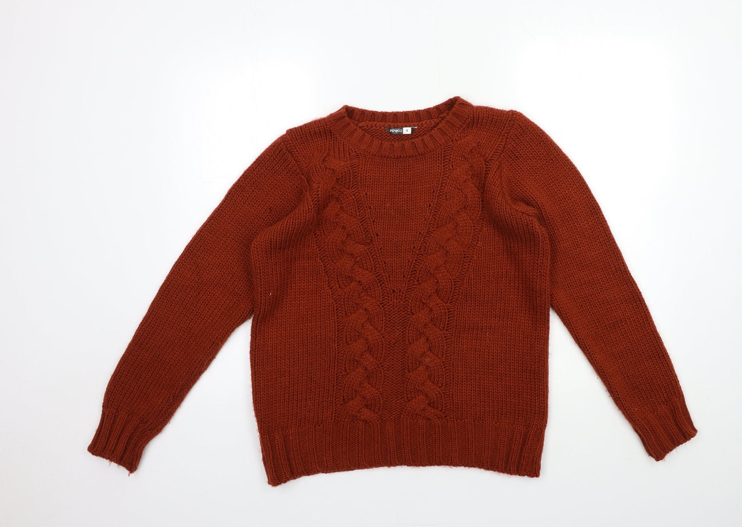 PEP&CO Womens Brown  Knit Pullover Jumper Size S