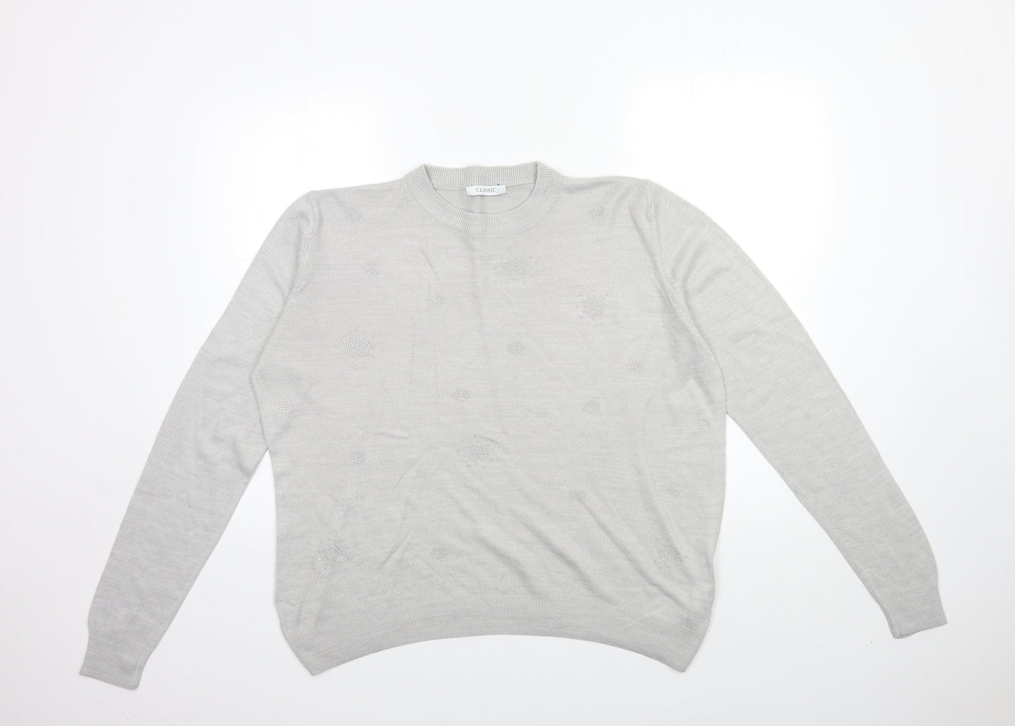 Marks and Spencer Womens Grey  Knit Pullover Jumper Size 14