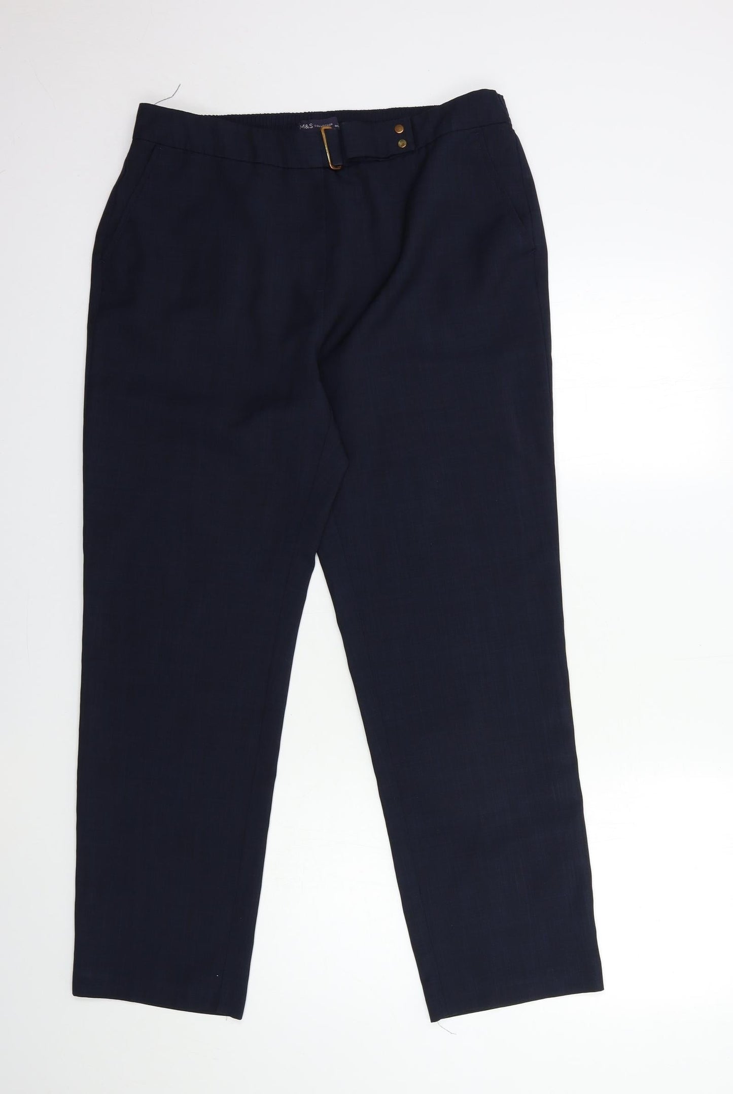 Marks and Spencer Womens Blue   Trousers  Size 14 L28 in