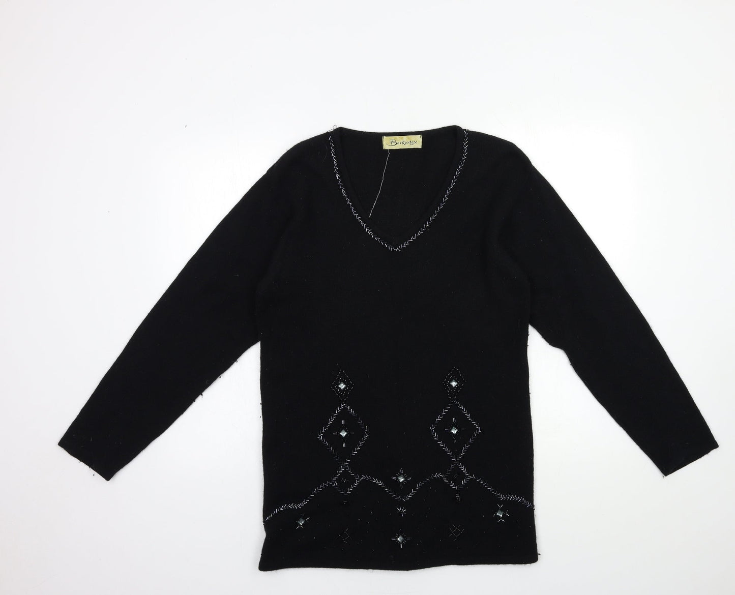 Berkertex Womens Black  Knit Pullover Jumper Size 10