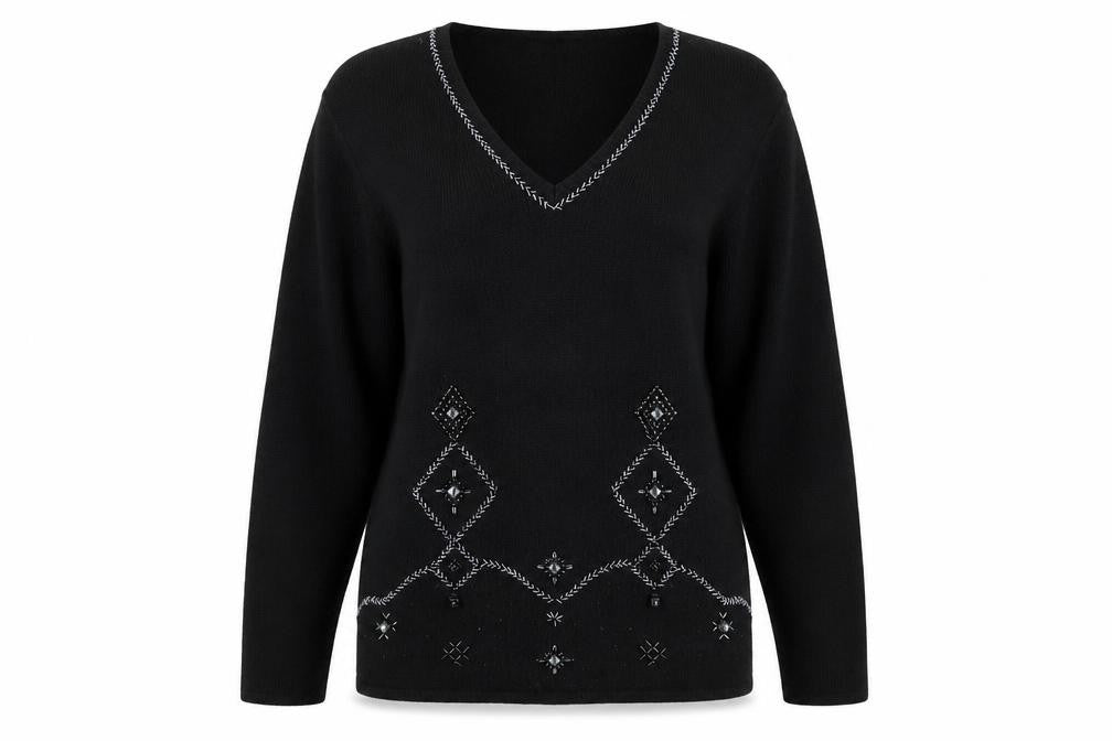 Berkertex Womens Black  Knit Pullover Jumper Size 10