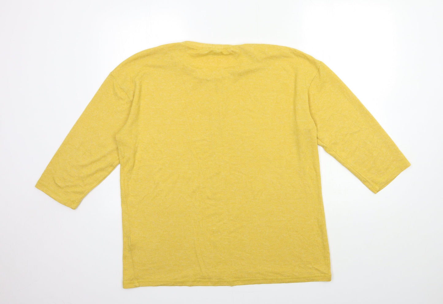 M&Co Womens Yellow  Knit Pullover Jumper Size 14