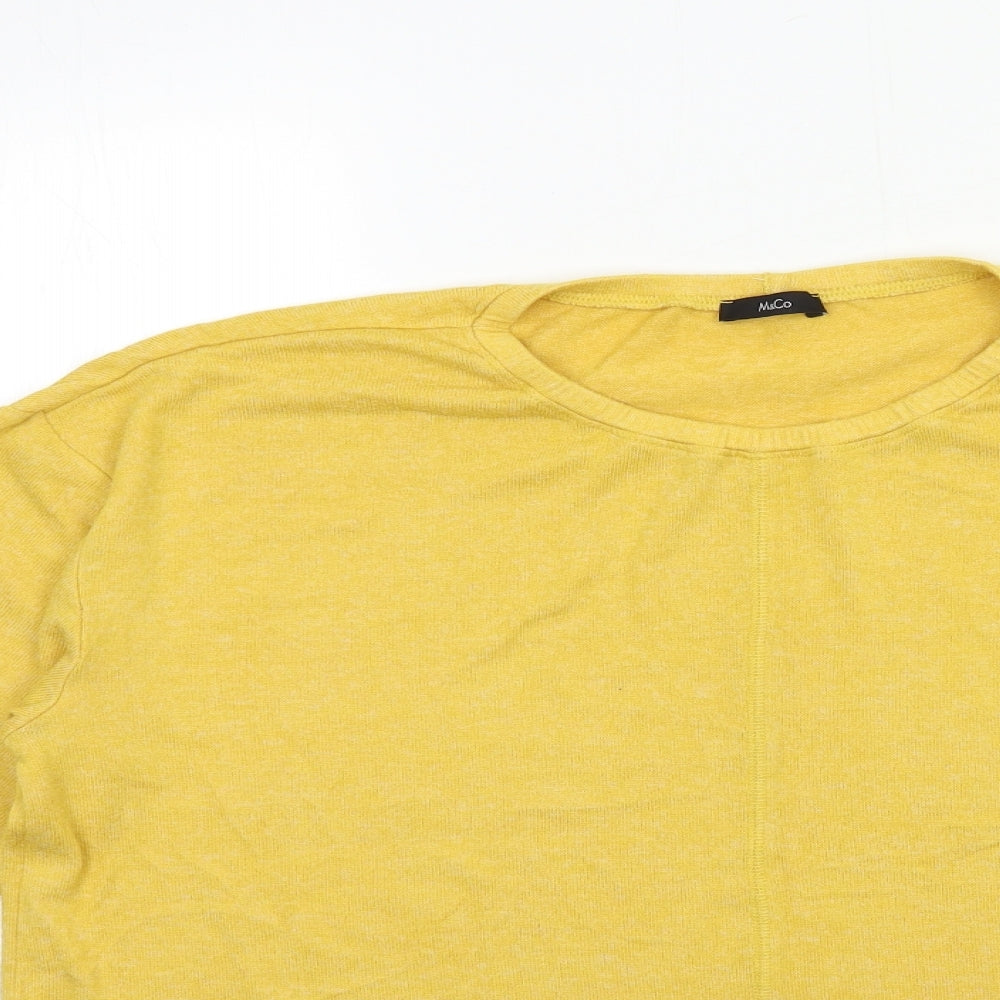 M&Co Womens Yellow  Knit Pullover Jumper Size 14
