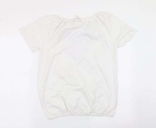 turtle bay Womens White   Basic T-Shirt Size 10