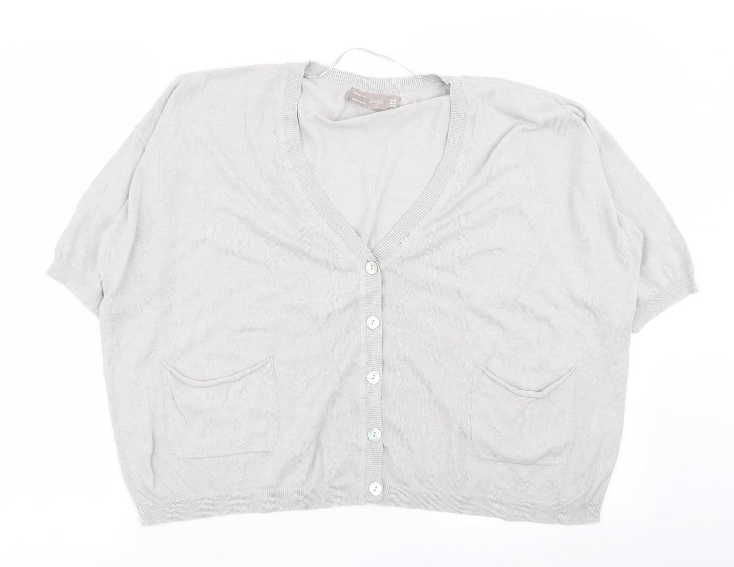 Zara Womens Grey   Cardigan Jumper Size M