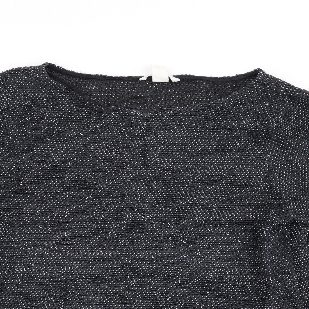 H&M Womens Blue Polka Dot  Pullover Jumper Size M