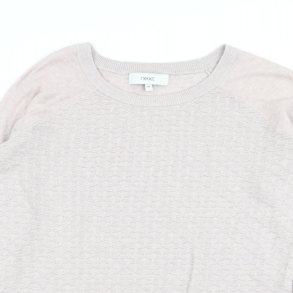 NEXT Womens Pink Geometric  Pullover Jumper Size 10