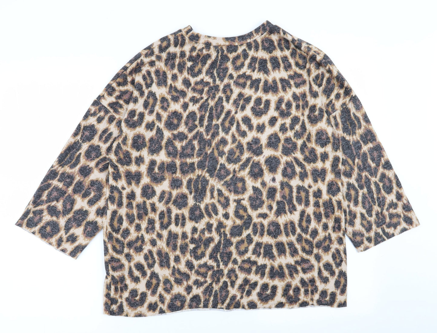 Zara Womens Multicoloured Animal Print  Basic T-Shirt Size M