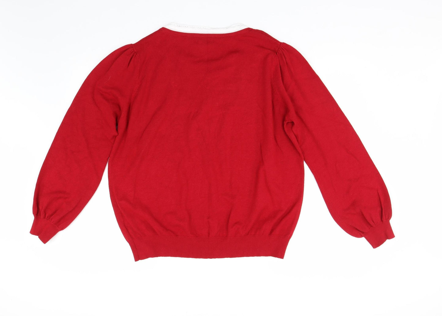 BM Womens Red  Knit Pullover Jumper Size XL