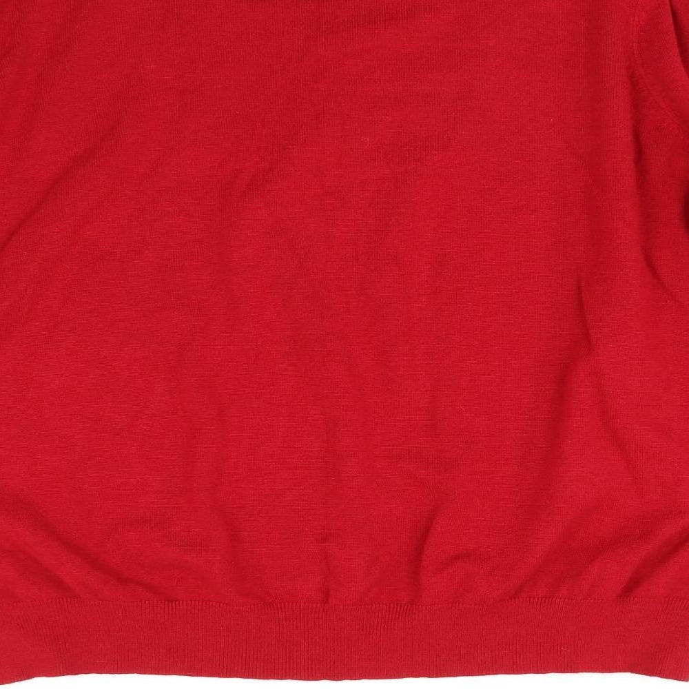 BM Womens Red  Knit Pullover Jumper Size XL