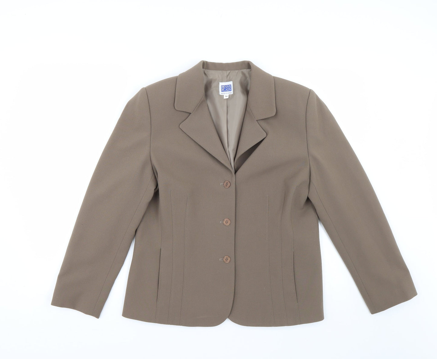 Penny Plain Womens Brown   Jacket Suit Jacket Size 14