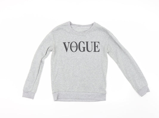 Vogue Italia Womens Grey   Pullover Sweatshirt Size S